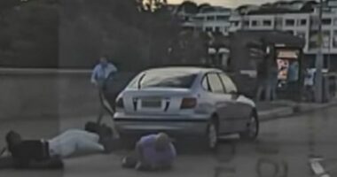 Bystanders shown fighting with accused Bondi gunmen in new footage