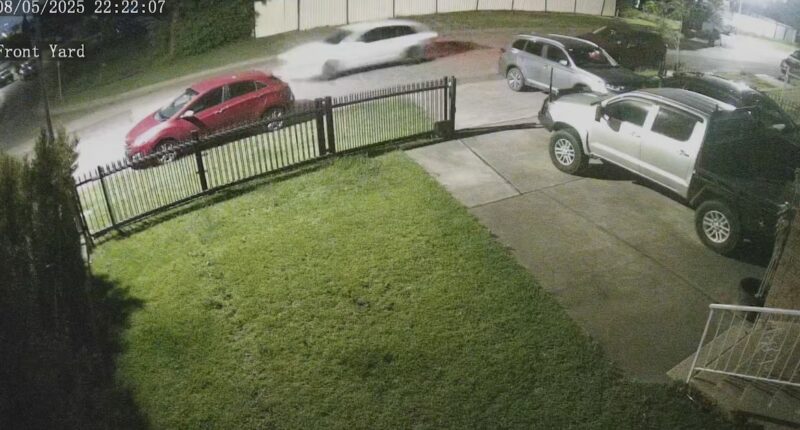 CCTV released as police search for person who fired 30 shots into Sydney home