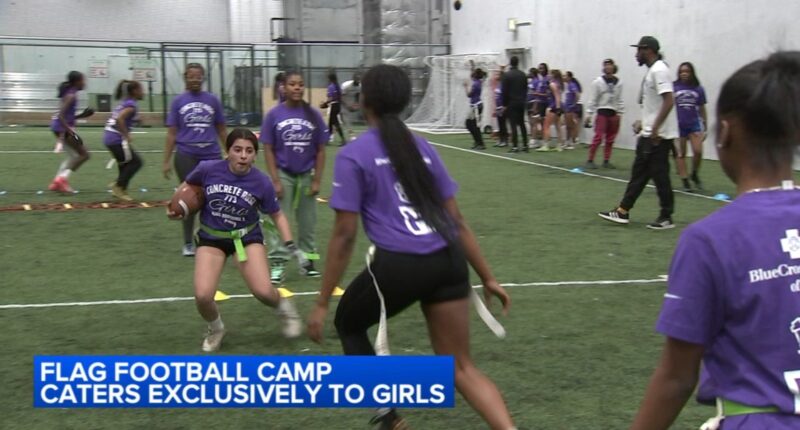 Chicago nonprofit Concrete Rose 773 hosts girls flag football camp at Pullman Community Center