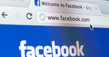 Facebook Homepage Closeup on LCD Screen, Chrome Web Browser