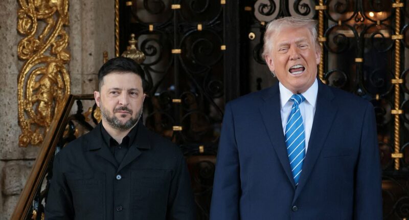 Donald Trump meets with Zelensky at Mar-a-Lago - and snaps at reporter