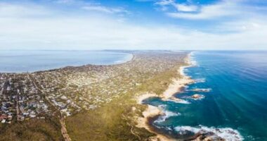 Mornington Peninsula aerial view urban sprawl beaches Victoria properties