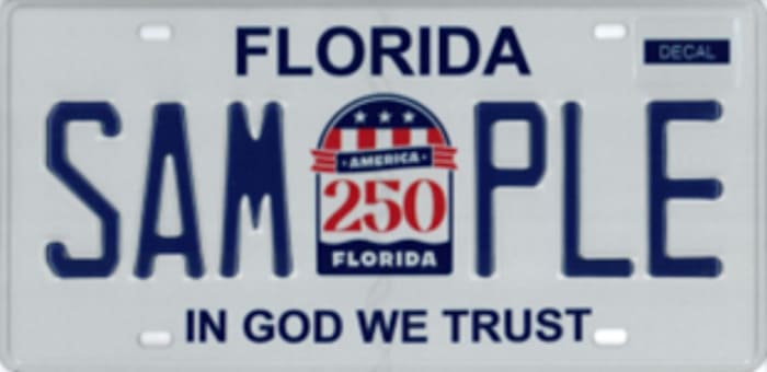 Florida rolls out America 250 license plate. Here’s when it’s available