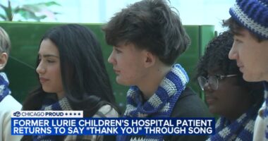 Former Lurie Children's patient returns to Streeterville, Chicago hospital, performs for staff with Vernon Hills High School choir