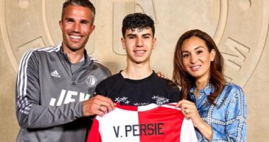 Former Man United hero Robin van Persie hands his lookalike son his Feyenoord debut in 'special' moment - despite branding him a 'loser'!