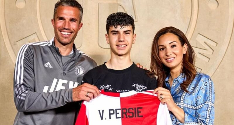 Former Man United hero Robin van Persie hands his lookalike son his Feyenoord debut in 'special' moment - despite branding him a 'loser'!