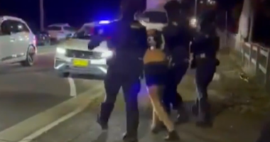 Gang planned 'public place shooting' police allege, as Porsche chase ends in golf course