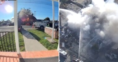 Hayward, California explosion today: 6 injured after dramatic video shows building explode, causing massive fire