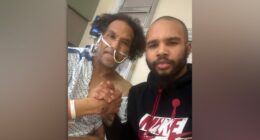 Homeless man set on fire sleeping on NYC subway train reunites with son in hospital