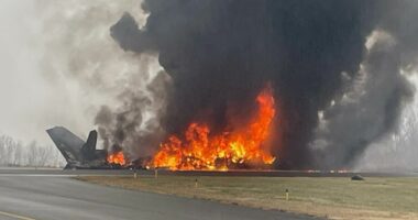 Horror as private jet crashes near runway at North Carolina airport
