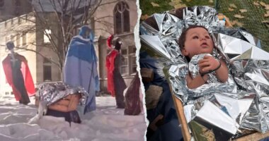 Illinois church Nativity shows baby Jesus zip-tied by ICE agents
