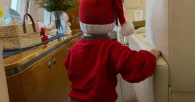 Justin Bieber shares snap of son getting into the holiday spirit