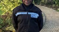 Magnetic hijabs could be rolled out across police forces in an effort to attract more female Muslim recruits. Pictured: PC Hafsah Abba-Gana models the new design