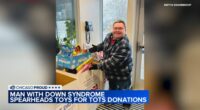 Man with Down syndrome saves all year to donate to South Elgin Fire District Toys for Tots campaign