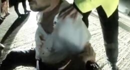 Moment a drunken usher was arrested for wedding bite