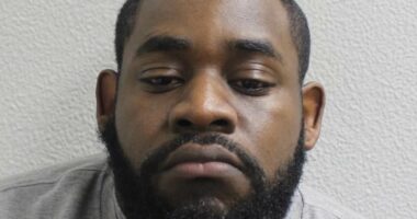 Moment killer walks back to supermarket to attack father in queue row