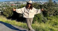 Oprah Winfrey, 71, shared a picture on Instagram that displayed her amazingly fit physique on a boardwalk overlooking the city of Auckland, New Zealand