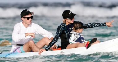 Paris Hilton and Carter Reum enjoy kayak ride with son Phoenix, 2