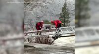Pineapple express storm: Northern California crews rescue baby from home surrounded by raging river