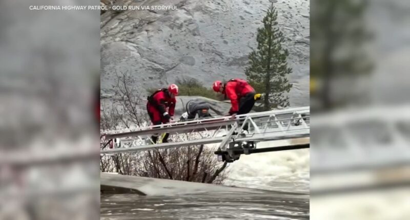 Pineapple express storm: Northern California crews rescue baby from home surrounded by raging river