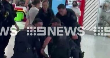 Police arrested a 21-year-old man at Westfield Mt Druitt shopping centre this afternoon.