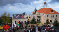 Pope in Lebanon prays for peace at tomb of saint revered by Christians and Muslims alike