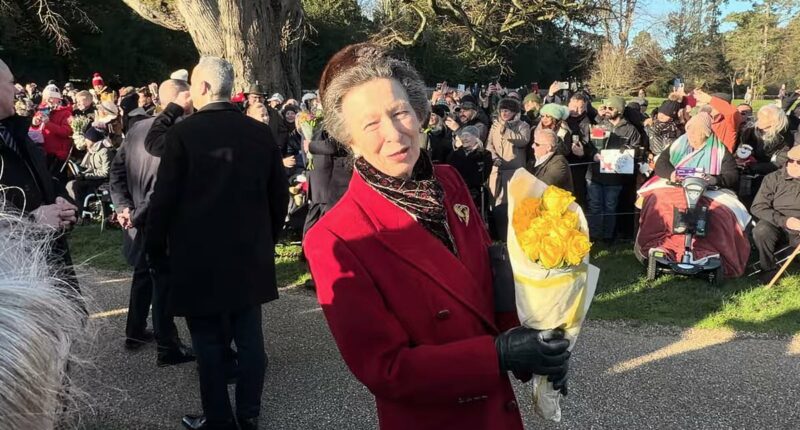 Princess Anne's witty response as she's presented with flowers at Sandringham - as fans go wild over her 'humble' nature