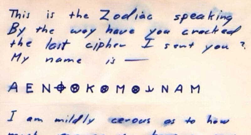 Secret code break that 'solved' the Zodiac killer case