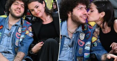 Selena Gomez and Benny Blanco pack on the PDA during NBA date night