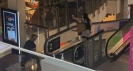 Shocking footage shows woman targeted in teen shopping centre brawl