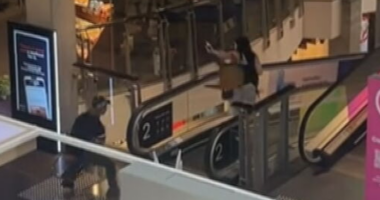 Shocking footage shows woman targeted in teen shopping centre brawl