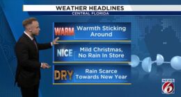 Stubborn warmth and dry weather could stick around Central Florida through New Year’s