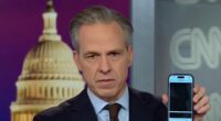 Stunned Jake Tapper scrolls through redactions in Epstein files on air