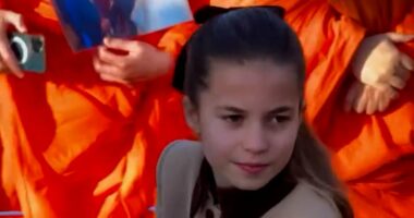 Sweet moment Princess Charlotte hugs well-wisher after Christmas Day service at Sandringham