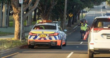 New South Wales,  Australia, April 24, 2024-Police take Breath Tests for alcohol and other drugs for drivers during the long weekend