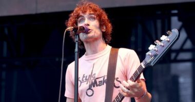 Tyson Ritter of The All-American Rejects performs onstage during the Jonas Brothers: JONAS20 Greetings From Your Hometown tour kick off at Met Life Stadium on August 10, 2025 in East Rutherford, New Jersey.