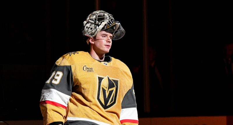 Vegas' Carter Hart gets emotional response in return to ice after acquittal in bombshell sexual assault case