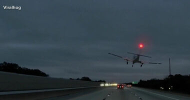 Video captures plane landing on Florida highway, crashing into car