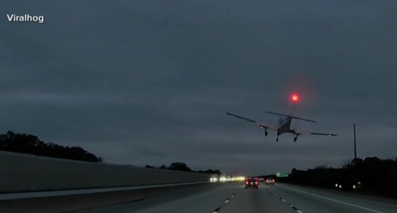 Video captures plane landing on Florida highway, crashing into car