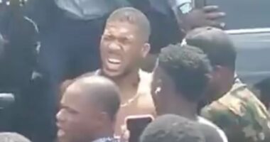 Video shows moments before Anthony Joshua's Nigeria car crash
