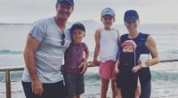Chris Cairns is pictured with his estranged wife Melanie Crosser and their children before the triple health blow that almost killed him and left him paralysed