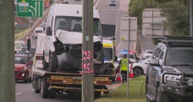 The van was towed from the scene after the arrest.