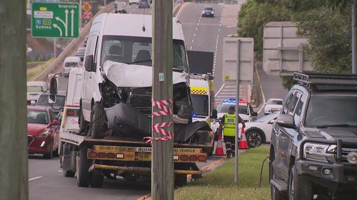 The van was towed from the scene after the arrest.