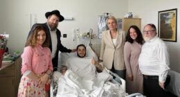 Rabbi Leibel Lazaroff, 20, was shot in the abdomen and thigh while volunterring at the Chanukah by the Sea celebration at Bondi'a Archer Park on December 14.