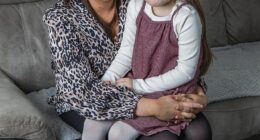 Six-year-old Amelia-Rose, who suffers from sever asthma, with her mother Sophie