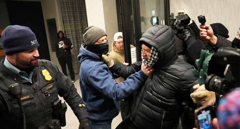 Anti-ICE agitators clash with federal agents at Minneapolis hotel, as agents deploy tear gas, flashbangs