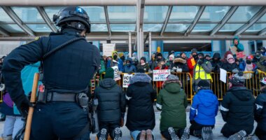 Anti-ICE agitators, including clergy, arrested at Minneapolis airport during protest in frigid weather