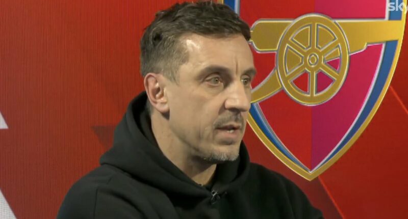 Arsenal fans brand Gary Neville a 'disgrace' over his surprise Liverpool players 'didn't whack' Gabriel Martinelli - as Brazilian breaks silence on pushing injured Conor Bradley