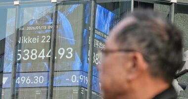 Asian shares, US futures gain as Japan keeps its key interest rate unchanged