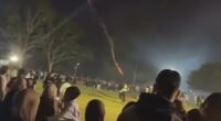 Aussies scream in terror as rogue fireworks misfire into the crowd